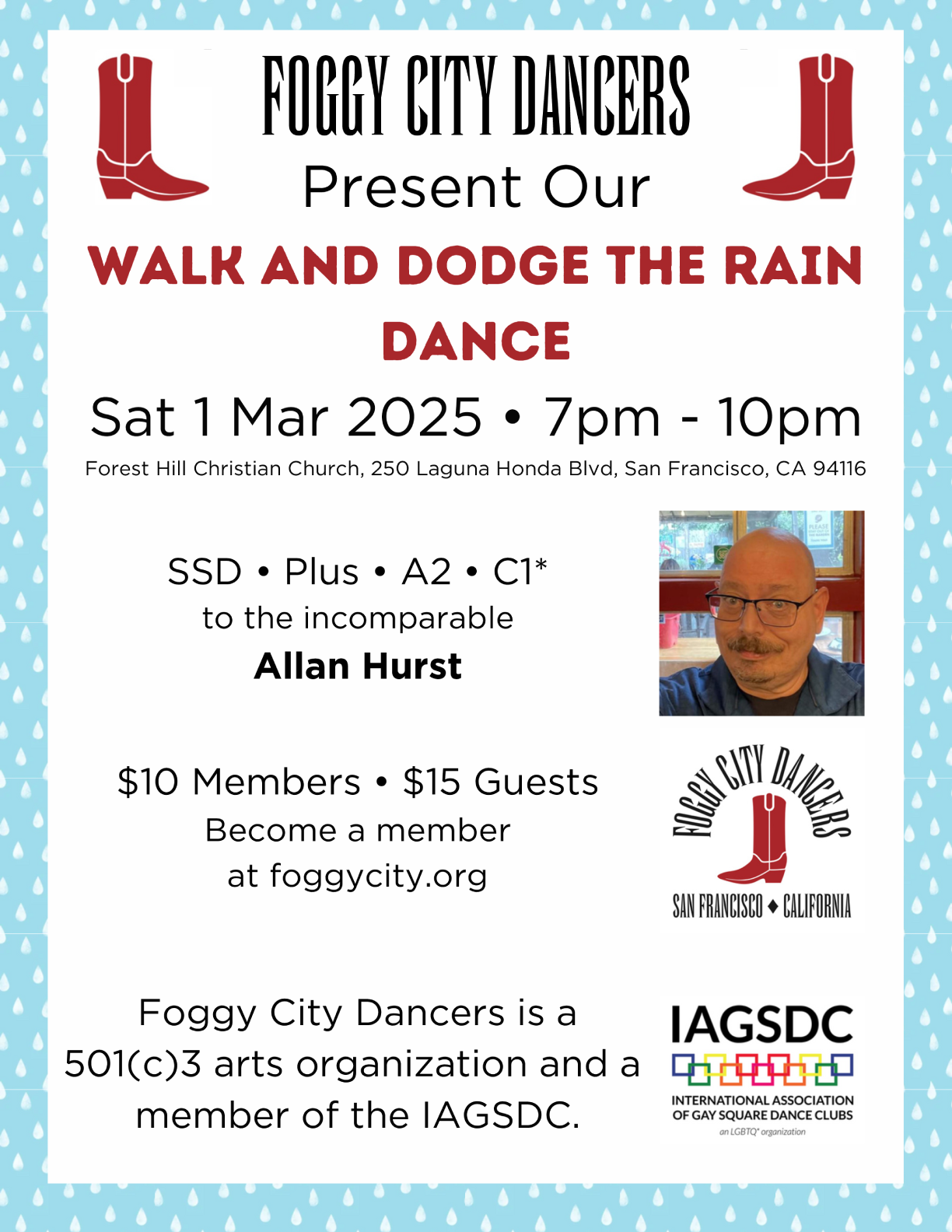 Allan Hurst calling on Saturday 1 March 2025 – Walk and Dodge the Rain Dance