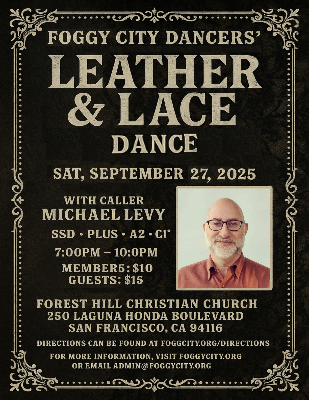 Michael Levy calling on Saturday 27 September 2025 – Leather and Lace Dance