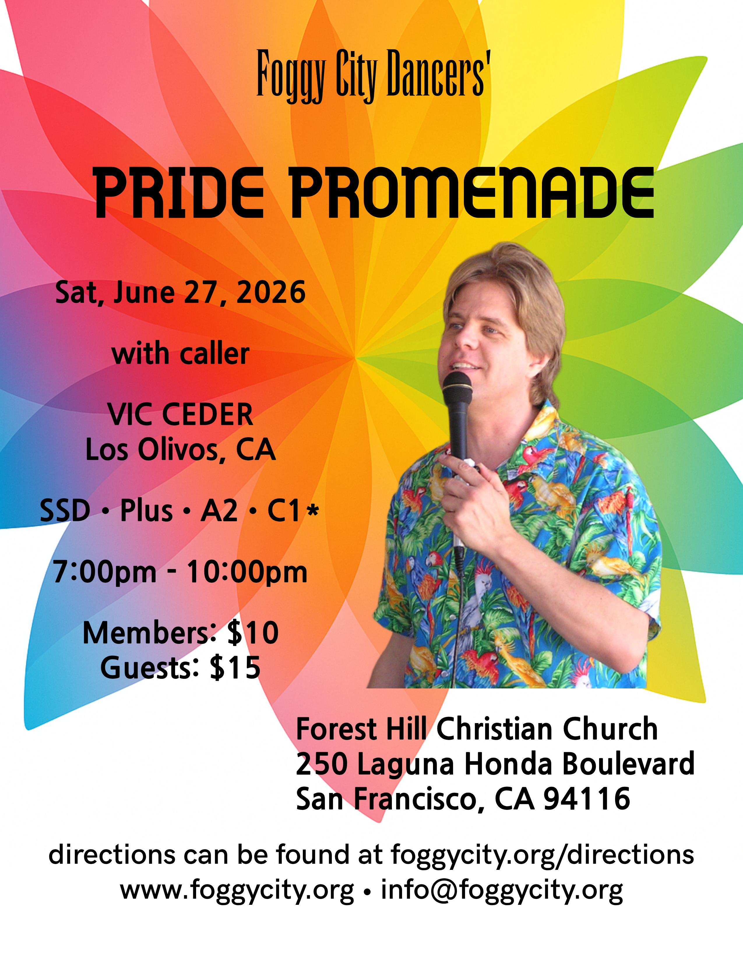 Vic Ceder calling on Saturday 27 June 2026 – Pride Promenade